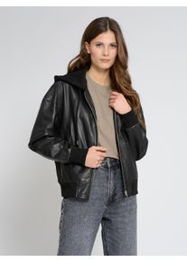 Maze Damen Blouson "42021287", schwarz, Gr. XL, Obermaterial: 100% Lammleder / Innenfutter: 100% Baumwolle / Ärmelfutter: 100% Polyester / Strick:
