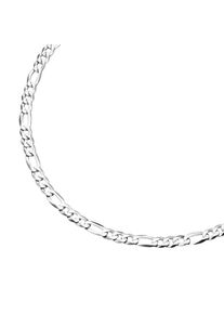 Smart Jewel Damen Silberkette "Figarokette 3/1 diamantiert, massiv, Silber 925", 45cm, Silber 925 (Sterlingsilber), silber, Silber 925