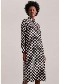 Seidensticker Damen Sommerkleid "Schwarze Rose", schwarz, Gr. 40, bedruckt, 100% Viskose, Kleider, Langarm Kragen Druck