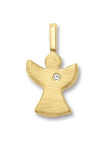 ONE ELEMENT Mädchen Ketten-Anhänger "Zirkonia Engel Anhänger aus 333 Gelbgold", Damen, Gelbgold 333, gold, Gelbgold 333, Schmuckanhänger, Damen Gold