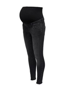 Only Maternity Damen Umstandsjeans "OLMBLUSH MID SK ANK RW DNM REABOX NOOS", schwarz, modisch, Gr. XL, Denim/Jeans, Obermaterial: 92% Baumwolle, 6%