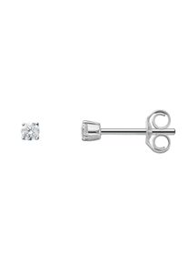 ONE ELEMENT Damen Paar Ohrhänger "0.10 ct Diamant Brillant Ohrringe Ohrstecker aus 585 Weißgold", Damen, 0.10 ct, Weißgold 585-Diamanten, silber,