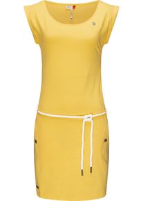 Ragwear Damen Shirtkleid "Tag", gelb, casual, Gr. XXL, 50% Polyester, 38% Baumwolle, 12% Viskose, Kleider, leichtes Jersey-Kleid in melierter Optik