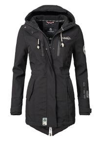 Marikoo Damen Funktionsmantel "Zimtzicke", schwarz, casual, Gr. XS, Oberstoff: 98% Polyester, 2% Elasthan, Futter: 100% Polyester, Ärmelfutter: 100%