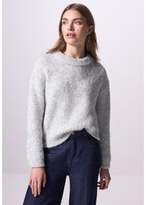 Damen Strickpullover, silber, casual, Gr. 44, STREET ONE STUDIO, glänzend, Stoff, 60% Polyester, 30% Polyamid, 10% Metallfasern, Pullover, aus