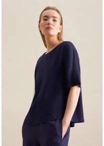 Seidensticker Damen Shirtbluse "Schwarze Rose", blau, Gr. 40, unifarben, 96% Viskose 4% Elastan, Blusen, Kurzarm Rundhals Uni