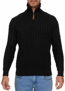 INDICODE Herren Troyer "Rufus", schwarz, modisch, Gr. L, unifarben, Strick, Obermaterial: 100% Baumwolle, Pullover