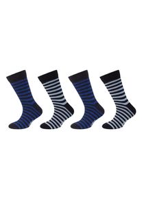 s.Oliver Kinder Socken "Socken 4er Pack", Gr. 31, blau, 37% Viskose 35% Polyester 25% Polyamid 3% Elasthan, gestreift, Socken