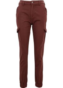 Urban Classics Damen Cargohose "Urban Classics Damen Ladies High Waist Cargo Pants", rot, Gr. 30, unifarben, 98% Baumwolle, 2% Elasthan, Hosen