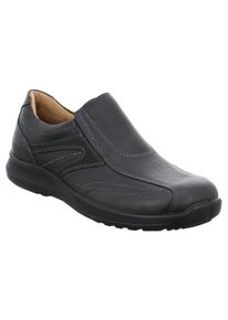 Jomos Herren Slipper "Campus", Gr. 51, schwarz, Leder, sportlich, Schuhe, Komfortschuh, Freizeitschuh mit Ziernähten