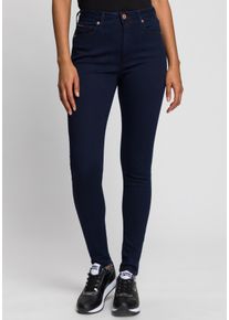 Tommy Jeans Damen Skinny-fit-Jeans "SYLVIA HR SUPER SKNY", blau, casual, Gr. 24, unifarben, Denim/Jeans, Obermaterial: 91% Baumwolle, 7%