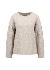 Fynch-Hatton Damen Rundhalspullover, beige, casual, Gr. M, Obermaterial: 100% Baumwolle, Pullover, mit elegantem Strickmuster