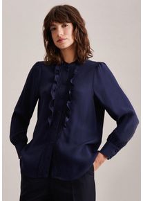 Seidensticker Damen Klassische Bluse "Schwarze Rose", blau, Gr. 38, unifarben, 100% Viskose, Blusen, Langarm Kragen Uni