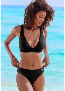 Buffalo Damen Triangel-Bikini-Top "Bubble", schwarz, Gr. 34, Strukturmuster, Obermaterial: 96% Polyamid, 4% Elasthan. Futter: 92% Polyester, 8%