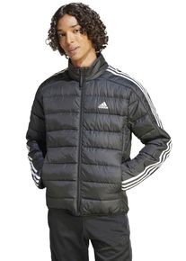 Herren Outdoorjacke "ESS 3S LITE D J", schwarz, sportlich, Gr. S, adidas Sportswear, gestreift, Obermaterial: 100% Polyester, Jacken