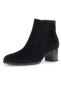 Gabor Damen Stiefelette, Gr. 42, schwarz, Ziegenveloursleder, unifarben, klassisch, Schuhe, Blockabsatz, Ankleboots, Businessschuh mit Best