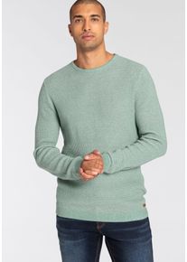 Bruno Banani Herren Rundhalspullover, grün, casual, Gr. 4XL, meliert, Strick, Obermaterial: 50% Baumwolle, 50% Polyacryl, Pullover