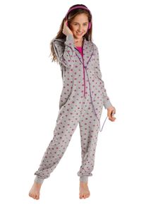 Petite Fleur Kinder Overall, Gr. 98, lila, Jersey, Obermaterial: 60% Baumwolle, 40% Polyester, bedruckt, Basic, Overalls, toller Einteiler zum