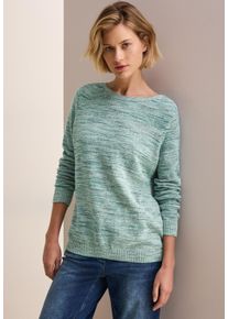 Cecil Damen Strickpullover, grün, casual, Gr. XL, meliert, Strick, Obermaterial: 64% Polyester, 36% Baumwolle, Pullover, im Melange-Look