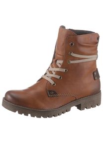 Rieker Damen Schnürboots, Gr. 42, braun, Lederimitat, used, klassisch, Schuhe, mit herausstechender Schnürung