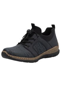 Rieker Damen Slip-On Sneaker, Gr. 37, schwarz, Lederimitat, Textil, sportlich, Schuhe, Schlupfschuh, Freizeitschuh, Halbschuh mit praktischen