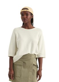 Marc O'Polo Damen Rundhalspullover, weiß, casual, Gr. S, MARC O'POLO DENIM, Strick, Obermaterial: 100% Baumwolle, Pullover