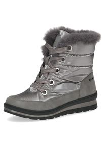 Caprice Damen Winterboots, Gr. 40,5, grau, Textil, Lederimitat, sportlich, Schuhe, mit wasserabweisender TEX-Membran