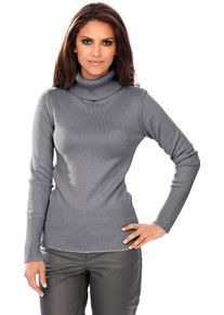Heine Damen Rollkragenpullover "Rollkragen-Pullover", grau, Gr. 40, unifarben, 45% Viskose, 27% Baumwolle, 25% Polyamid, 3% Kaschmir, Pullover