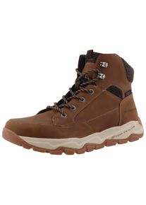 Tom Tailor Herren Schnürboots, Gr. 42, braun, Lederimitat, Textil, unifarben mit Farbeinsatz, casual, Schuhe, Herbstboots, Outdoorschuh mit