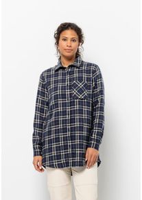 Jack Wolfskin Damen Flanellbluse "MORGENLUFT SHIRT W", blau, Gr. S, OBERSTOFF 100% POLYESTER, Blusen