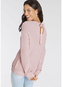 Laura Scott Damen Strickpullover, rosa, feminin, Gr. 44, unifarben, Grobstrick, Obermaterial: 50% Baumwolle, 50% Polyacryl, Pullover, mit