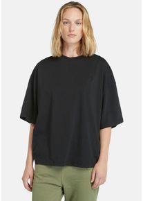 Timberland Damen T-Shirt "DUNSTAN SHORT SLEEVE OVERSIZE TEE", schwarz, casual, Gr. XL, unifarben, Jersey, Obermaterial: 100% Baumwolle, Shirts, in