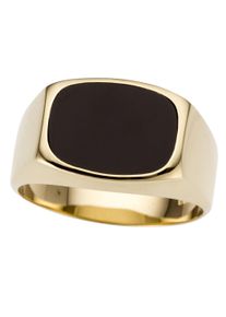 Firetti Herren Siegelring "Schmuck Geschenk Gold 585 Herrenring Goldring", 20, Gelbgold 585, 5mm, schwarz, Gelbgold 585, Fingerringe, mit Onyx