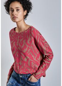 Street One Damen Jacquardpullover, rot, casual, Gr. 38, bedruckt, Strick, Obermaterial: 75% Polyester, 22% Viskose, 3% Elasthan, Pullover, mit