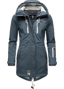 Marikoo Damen Funktionsmantel "Zimtzicke", blau, casual, Gr. XS, Oberstoff: 98% Polyester, 2% Elasthan, Futter: 100% Polyester, Ärmelfutter: 100%