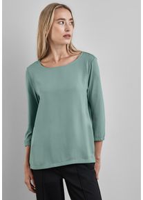 Street One Damen 3/4-Arm-Shirt, grün, casual, Gr. 34, unifarben, Stoff, 95% Viskose, 5% Elasthan, Shirts, mit 3/4 Ärmeln