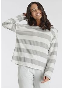 s.Oliver Damen Pyjamaoberteil, Gr. 32, weiß, Obermaterial: 50% Baumwolle, 50% Modal, gestreift, Basic, Shirts, in schönem Streifenmuster
