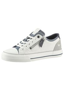 Mustang Shoes Damen Sneaker, Gr. 41, blau, Lederimitat, Textil, casual, Schuhe, mit seitlichem Reißverschluss, Freizeitschuh, Halbschuh, Schnürschuh