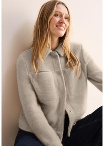 Cecil Damen Hemdjacke, beige, casual, Gr. XXL, meliert, Web, Obermaterial: 55% Polyester, 45% Nylon, Jacken, mit Tunnelzug am Saum