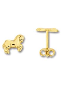 ONE ELEMENT Damen Paar Ohrhänger "Pferd Ohrringe Ohrstecker aus 333 Gelbgold", Kinder, Gelbgold 333-Gold, gold, Gelbgold 333, Gold, Ohrringe, Damen