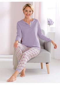 wäschepur WÄSCHEPUR Damen Schlafanzug, Gr. 52, lila, 100% Baumwolle, Homewear-Sets