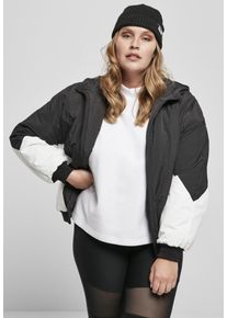 Urban Classics Damen Allwetterjacke "Urban Classics Frauen Ladies Padded 2-Tone Batwing Jacket", schwarz-weiß, casual, Gr. XS, mehrfarbig, 100%