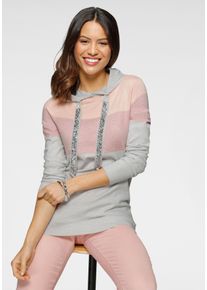 Laura Scott Damen Strickpullover, rosa, feminin, Gr. 40, colorblocking, Glitzerstreifen, Strick, Obermaterial: 50% Viskose, 28% Polyester, 22%