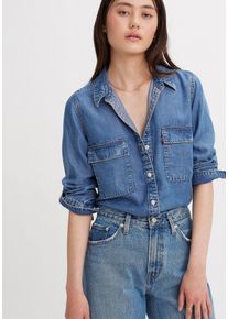 Levi's LEVI'S Damen Jeansbluse "DOREEN UTILITY SHIRT DA", blau, casual, Gr. XS, Web, Obermaterial: 100% Lyocell, Blusen
