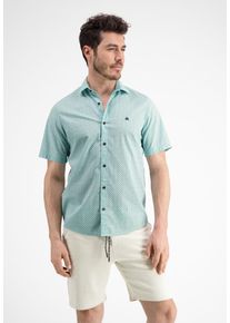Lerros Herren Kurzarmhemd "Lerros Kurzarmhemd *Geometric AOP*", blau, Gr. S, 100% Baumwolle, Hemden