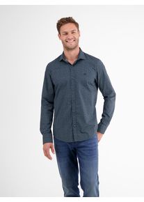 Lerros Herren Langarmhemd "Lerros Modisches Poplinhemd für Herren mit Stretchanteil", blau, Gr. S, 97% Baumwolle, 3% Elasthan, Hemden
