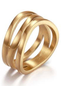 Kingka Damen Fingerring "WAVES, SR6219G2,3,4,5,6,7", 54, Edelstahl, 8,6mm, gold, Edelstahl, Fingerringe