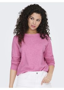 Only Damen Strickpullover "ONLLESLY KINGS L/S PULLOVER KNT NOOS", rosa, modisch, Gr. M, meliert, Strick, Obermaterial: 50% Viskose, 27% Nylon, 23%