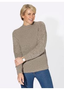 Classic Basics Damen Stehkragenpullover "Pullover", beige, Gr. 40, meliert, unifarben, 91% Polyacryl, 9% Polyester, Pullover