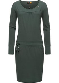 Ragwear Damen Jerseykleid "Penellope", grün, casual, Gr. XXL, 100% Baumwolle, Kleider, Langärmliges Damen Baumwoll-Kleid mit Taillenzugband